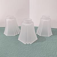 Vintage Art Deco Style Four Sided Frosted Glass Lamp Light Shade, Tulip Shaped Replacement Shade