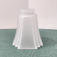 Vintage Art Deco Style Four Sided Frosted Glass Lamp Light Shade, Tulip Shaped Replacement Shade