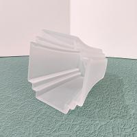 Vintage Art Deco Style Four Sided Frosted Glass Lamp Light Shade, Tulip Shaped Replacement Shade