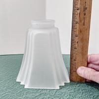 Vintage Art Deco Style Four Sided Frosted Glass Lamp Light Shade, Tulip Shaped Replacement Shade