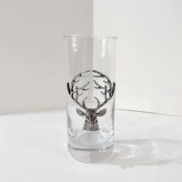 Stag Highball Glass, Pottery Barn Stag Glass, Deer Hunter Cocktail Glass