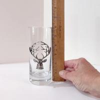 Stag Highball Glass, Pottery Barn Stag Glass, Deer Hunter Cocktail Glass