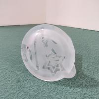 Vintage Frosted Etched Glass Creamer, Stars and Swirls Glass Pitcher