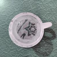 Vintage Frosted Etched Glass Creamer, Stars and Swirls Glass Pitcher
