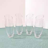 Vintage Stemless Champagne Flutes, Set of 4, Clear Glass Bud Vases
