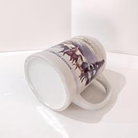 Vintage Stetson Limited Edition Ceramic Beer Mug Stein, Winter Cowboy Horses Scene