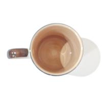 Vintage Hand Painted Striped Ceramic Coffee Mug,  Herman Dodge and Son Brown and White Striped Mug