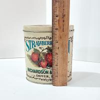 Vintage Strawberry Treats Richardson and Robbins Oval Storage Tin, Bristol Ware Retro Collectible Tin Container