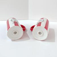 Vintage Red and White Striped Movie Popcorn Box Salt and Pepper Shaker Set with Anthropomorphic Characters, Large Handled Kitchen Shakers
