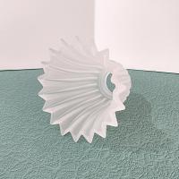 Vintage Star Pleated Bell Shaped Frosted Glass Lamp Light Shade, Quoizel Replacement Shade