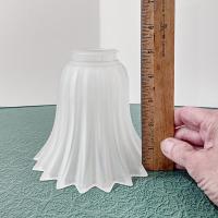Vintage Star Pleated Bell Shaped Frosted Glass Lamp Light Shade, Quoizel Replacement Shade
