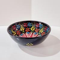 Vintage Turkish Ceramic Hand Painted Bowl, Floral Candy Nut Bowl, Small Serving Dish