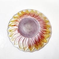 Vintage Sunflower Glass Plate, Decorative Flower Plate