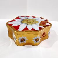 Vintage Daisy Flower Shaped Metal Tin Storage Container, Floral Gift Tin