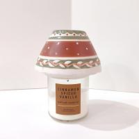 Vintage Southwestern Colored Mini Ceramic Jar Candle Shade Topper, Rust Red and Green Candle Accessory