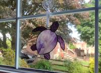 Stained Glass Sea Turtle Suncatcher, Purple Youghiogheny