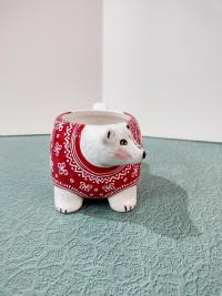 Tag Polar Bear Red Sweater Ceramic Mug, Oversized 16 Ounce Holiday Christmas Coffee Tea Hot Chocolate Mug