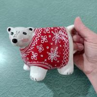 Tag Polar Bear Red Sweater Ceramic Mug, Oversized 16 Ounce Holiday Christmas Coffee Tea Hot Chocolate Mug