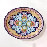 Vintage Authentic Talavera Mexican Oval Ceramic Serving Bowl, Hand Painted Floral Talavera Pottery