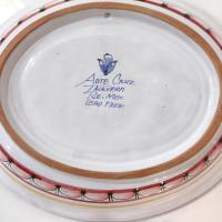 Vintage Authentic Talavera Mexican Oval Ceramic Serving Bowl, Hand Painted Floral Talavera Pottery