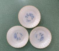 Vintage Termocrisa Blue Dot Floral Bowls, Set of 3