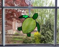 Stained Glass Sea Turtle, Green