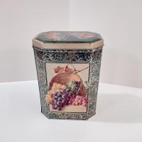 Vintage Natco Fruit Apples Grapes Basket Storage Tin, Original Double Chocolate Chip Cookies Tin Container