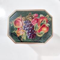 Vintage Natco Fruit Apples Grapes Basket Storage Tin, Original Double Chocolate Chip Cookies Tin Container