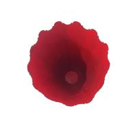 Vintage Jane Keltner Toleware Painted Metal Vase with Fruit and Plaid Design, Signed Keltner Two's Company Tole Cone Vase