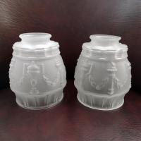 Vintage Classical Urn Torch and Drape Frosted Shades, Set of Two