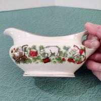 Vintage Marine Foundation Toys for Tots Gravy Boat with Under Dish, Toy Shop Christmas Sauce Boat