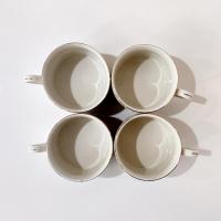 Vintage Marine Foundation Toys for Tots Flat Tea Cups and Saucers, Set of Four, Toy Shop Christmas Tea Set