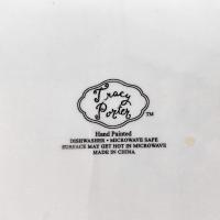 Vintage Hand Painted Tracy Porter The Artesian Road Ceramic Serving Tray Platter, Peacock Floral Design