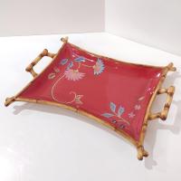 Vintage Hand Painted Tracy Porter The Artesian Road Ceramic Serving Tray Platter, Peacock Floral Design