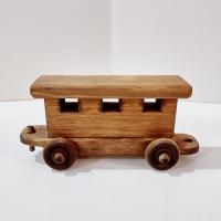 Vintage Wooden Train Rolling Child's Push Toy, Clip Clop Lapps Toys Handcrafted Amish Toy