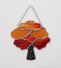 Stained Glass Fall Tree Suncatcher, Custom Colors Available