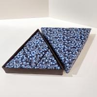 Vintage Triangle Nesting Jewelry Trinket Storage Boxes, Set of 5, Boston Museum of Fine Arts Floral Cotton Padded Fabric Boxes