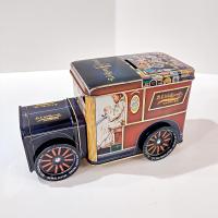 Vintage Wolfgang Candies Metal Truck Storage Tin and Coin Bank
