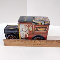 Vintage Wolfgang Candies Metal Truck Storage Tin and Coin Bank