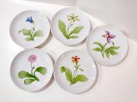 Vintage Toscany Tuileries Salad Luncheon Plates, Set of Five, Floral Decorative Plates