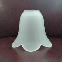 Vintage Frosted Glass Tulip Shaped Lamp Light Shade, Bell Flower Shaped Replacement Shade