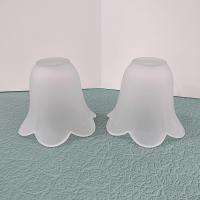 Vintage Frosted Glass Tulip Shaped Lamp Light Shade, Bell Flower Shaped Replacement Shade