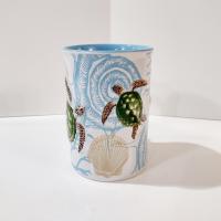 Sea Turtle Ceramic Coffee Tea Mug, Hawaiian Island Heritage Turtle Mug