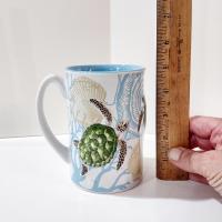 Sea Turtle Ceramic Coffee Tea Mug, Hawaiian Island Heritage Turtle Mug