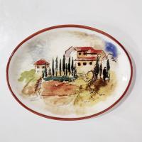 Vintage Williams Sonoma Tuscan Villa Oval Appetizer Plates, Set of Four