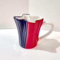 Vintage Texas Shaped Coffee Tea Mug, Red White and Blue Texas State Ceramic Mug, Small Patriotic Cactus Planter Pot