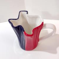 Vintage Texas Shaped Coffee Tea Mug, Red White and Blue Texas State Ceramic Mug, Small Patriotic Cactus Planter Pot