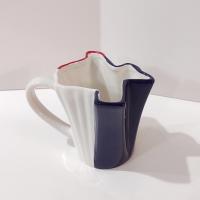 Vintage Texas Shaped Coffee Tea Mug, Red White and Blue Texas State Ceramic Mug, Small Patriotic Cactus Planter Pot