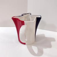 Vintage Texas Shaped Coffee Tea Mug, Red White and Blue Texas State Ceramic Mug, Small Patriotic Cactus Planter Pot
