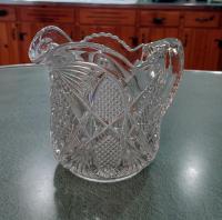 Antique Clear Pressed Glass Milk Pitcher, US Glass Company Pennsylvania #15048, Vintage EAPG Vaseline Glass